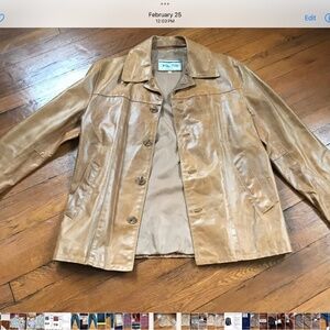 Vera Pelle 100% Italian Viscose Brown Sz 52 Made In Italy Men’ s Jacket